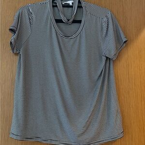 English Factory Black and White Striped Short Sleeve Top